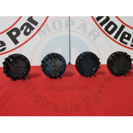 Mopar Dodge Challenger Charger Gloss Black Chrome Stripe Wheel Center Cap Set of 4 OEM