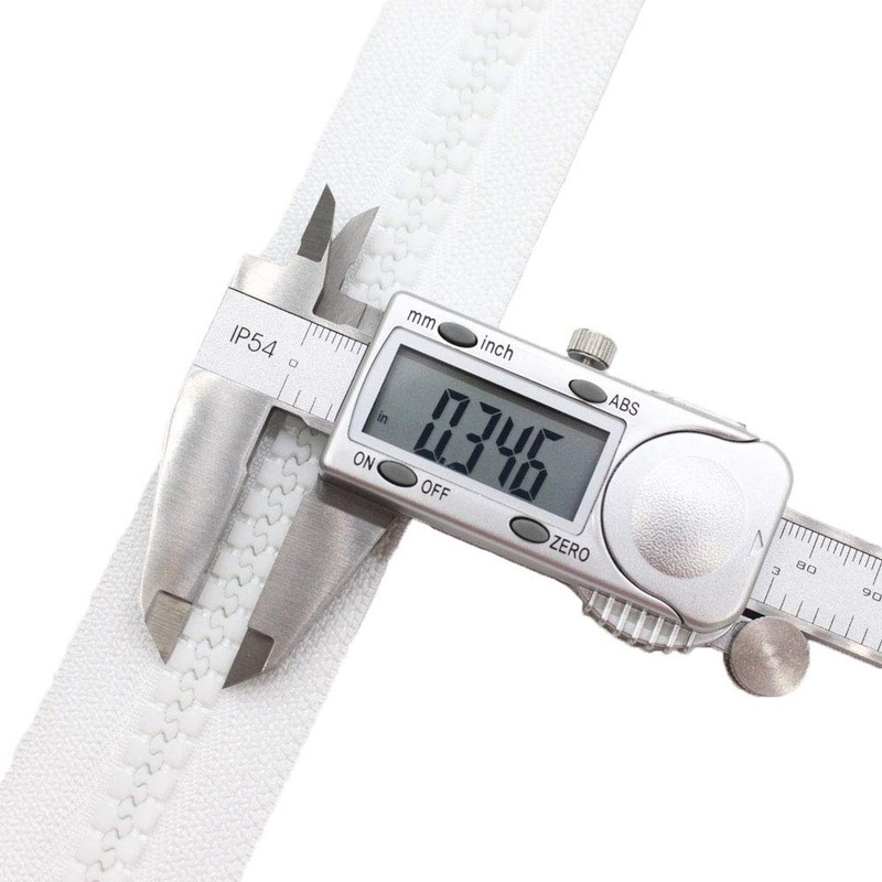 MebuZip 244 cm #10 Plastic Zip Separable White 8.5 mm