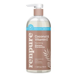 RENPURE Champú de Coco y Vitamina E - Sin Sulfato, Sin Parabenos y Seguro de Color - Champú Hidratante Natural para Cabello Seco de Hombres y Mujeres