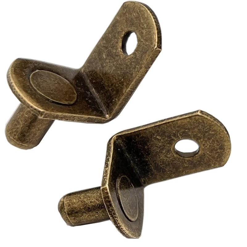 MYYZMY Bronze Shelf pins, 40pcs L-Shaped Clips 1/4 Inch Shelf
