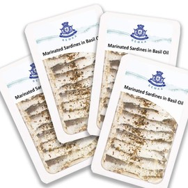 MARINATED SARDINES IN BASIL OIL (4 PACKS OF 7 OZ EACH)