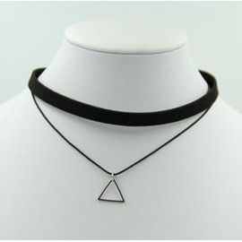 Dot knot Women's Choker Triangle Necklace Silver Triangle Choker Cosplay Silver, Alloy Steel, Simulated Pearl