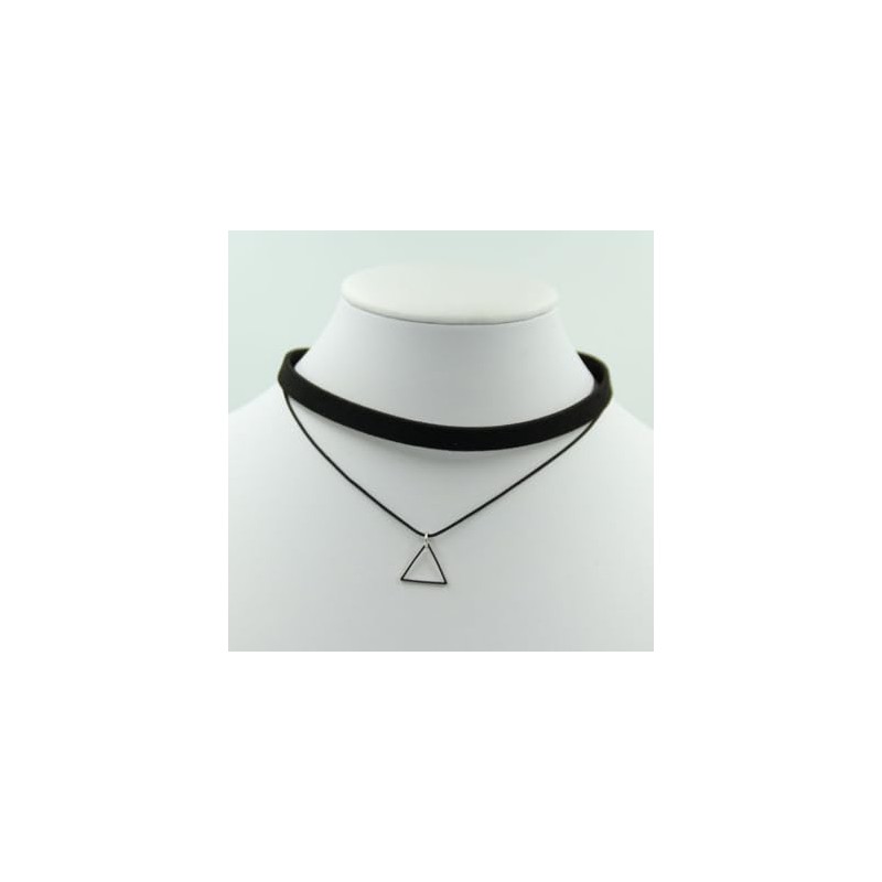 Dot knot Women's Choker Triangle Necklace Silver Triangle Choker Cosplay