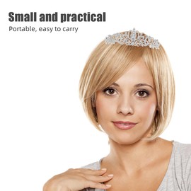 Mobestech Elegant Crystal Rhinestone Crown Tiara Headband for Weddings, Proms and Special Occasions Silver Bridal Crown for Women and Girls