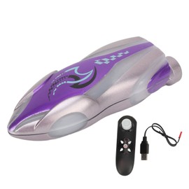Miniature RC Boat With Bright Light Remote Control Stunt Boat Bathtub Pools Toy for Kids 6 Years Above Purple
