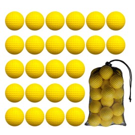 HHLZM 24 Pack Foam Golf Practice Balls,Practice Golf Balls for Backyard,Realistic Feel and Limited Flight Soft Golf Balls for Indoor or Outdoor Training,Yellow