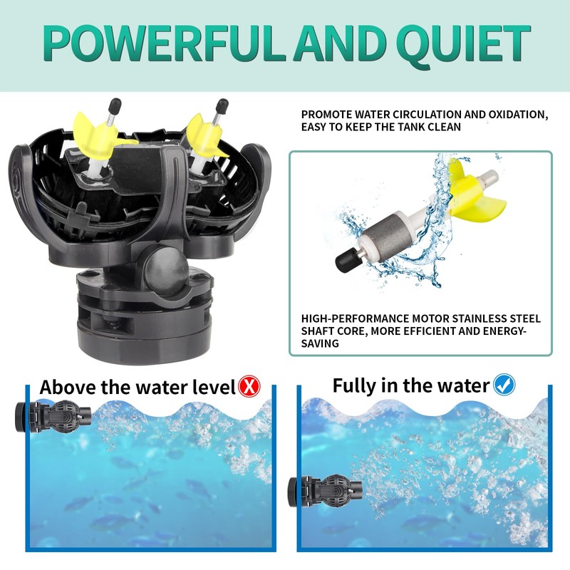 FREESEA Aquarium Circulation Pump Wave Maker Power Head with Magnetic