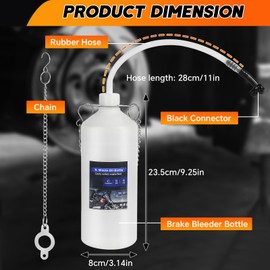 weyleity 1L Brake Bleeder Bottle | One Person Brake Fluid Bleeding kit with Tube & Rubber Connector for Collect Brake Fluid, Brake Fluid Catch Bottle for Car Motorcycle ATV (1)