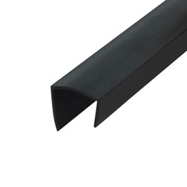 Outwater Plastic J Channel Fits Material 3/4 Inch Thick Black Styrene Cap Moulding 8 Foot Length Pro Pack (Pack of 5, 40 Feet Total)