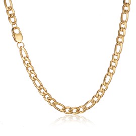 AFSTALR Men's Silver Stainless Steel Curb Chain for Men Jewellery Figaro Necklace – Men's Silver Chains 9 mm 45/50/55/60/65 cm Stainless Steel Silver/Black/Gold Figaro Necklace, Stainless Steel