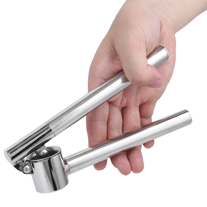 Stainless Steel Manual Food Garlic Press Crusher Mincer Squeezer Household
