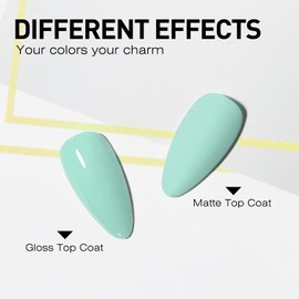 beautilux Green Gel Nail Polish, 1Pcs Light Green Color Gel Polish High Gloss Soak Off UV Nail Art Gel Manicure Salon at Home for Women (10ML)