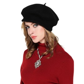 Winter Hat Winter Wool Beret Hat Wool French Beret Hat Solid Color French Artist Beret Hat Beret Cap Fashion Winter Autumn Fancy Dress Wool French Beanies Hat Winter Warm Cap for Women Girls One Size