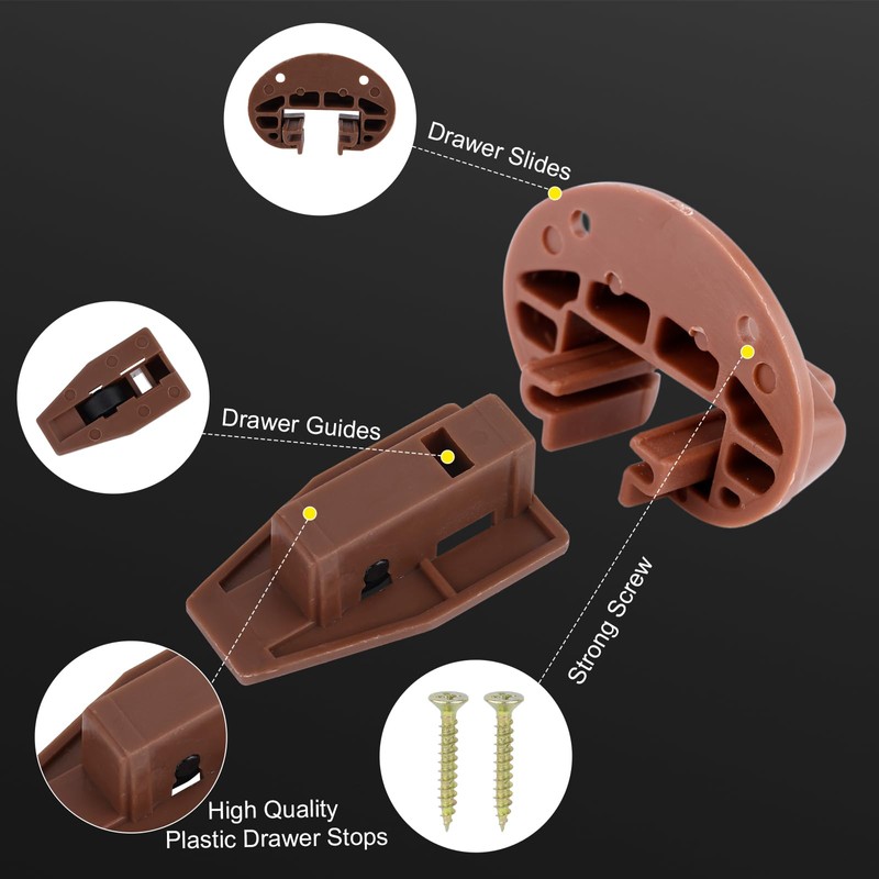 8 Sets Plastic Drawer Track Guides Kit, for Kenlin Rite-Trak