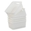 Mayish Weave Storage Basket, Plastic Weave Storage Shelf Baskets, White,