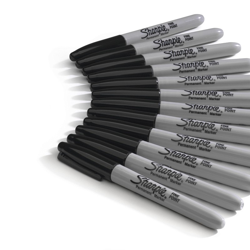 Sharpie 1812419 Sharpie Permanent Markers, Black, Set of 12, Black,
