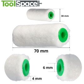 ToolSpace 10 x Velour Paint Rollers, 7 cm, Paint Roller, Paint Roller for Paint, Solvent-based, Floor and Wood, Paint Roller Insert, Paint Roller Set, Painter's Roller, Painting Accessories