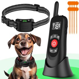 Wireless Dog Fence System, 2 in 1 Electric Fence for Dogs Smart Magnetic Charging Base, Outdoor Portable Dog Perimeter Collar Fence, Waterproof 100% Safe Suitable for Large Medium Small Dogs