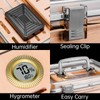 Acrylic Cigar Humidor with Hygrometer and Humidifier, Cedar Wood Tray,