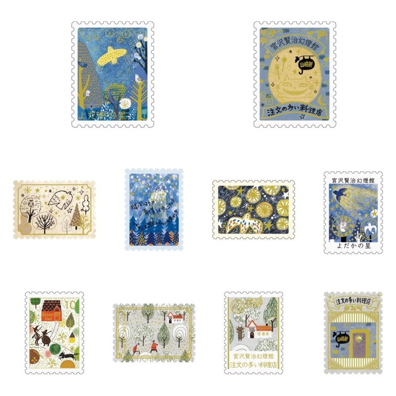 Shiru-dou Flake Stickers Shinzi Katoh Kenji Miyazawa Yodaka no Hoshi/Others