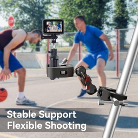 Mechrig Super Double Clamp Camera Mount - 360° Magic Arm with Dual Ball Heads for Desktop, Light Stand, Umbrella, Motorcycle & Photo Studio Light Stand (1/4"-3/8" Threads Holes) -SJ012