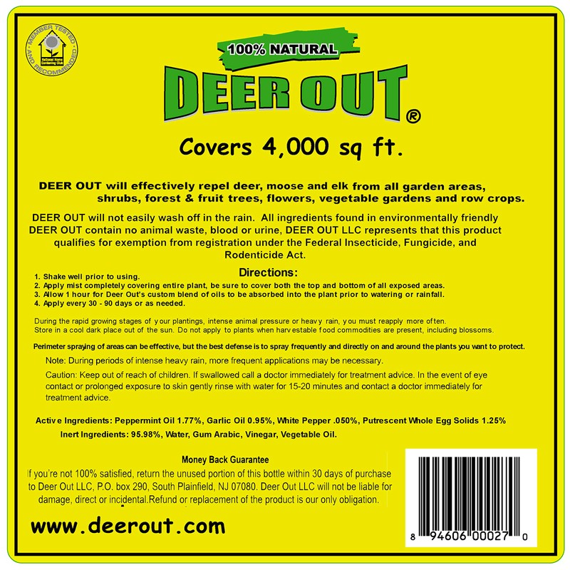 DEER OUT® 1 Gallon Ready-to-Use Refill - Deer Repellent.