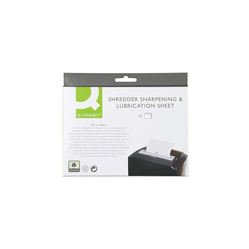 Q-Connect Shredder Sharpening And Lubrication Sheet 220 x 150mm KF18470
