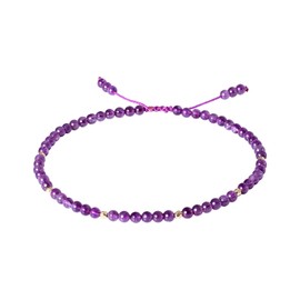 Jewboo Natural Amethyst Anklet Bracelet For Women Beach Foot Jewelry Real Gemstone Healing Crystals Gem Yoga Meditation Adjustable Foot Bracelet
