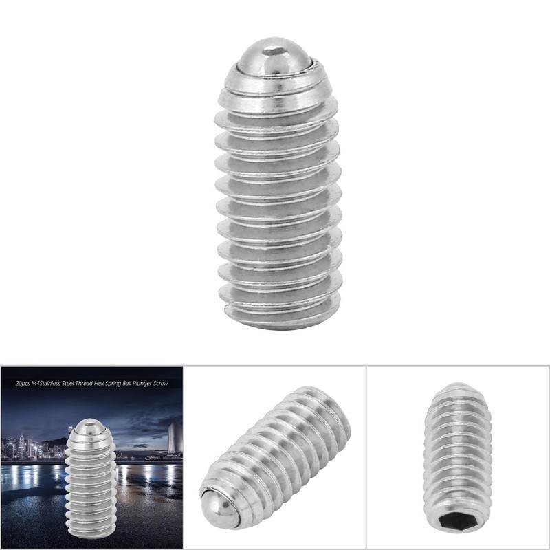 20pcs set Stainless Steel Thread Hex Spring Ball Plunger Screw