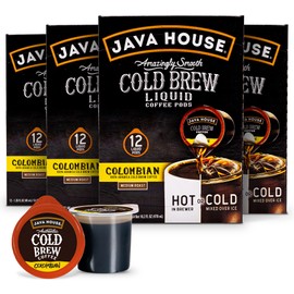 Java House Cold Brew Coffee Concentrate Single Serve Liquid Pods Colombian, 48 Count (Pack of 4)…