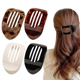 4 Stück Haarklammern für Damen,Haarspange Flach Damen, hair claw,Flat Claw Clip,Haarklammer für Dunn Haar,Starker Halt Seitliche Haarklammern