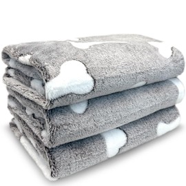 Dog Blankets for Small Medium Dogs Washable, 3 Pack Pet Blanket Washable 30" x 20", Fuzzy Soft Puppy Blanket Throw Cover for Kennel Crate Bed, Blanket for Dogs, Pet Blankets for Dogs