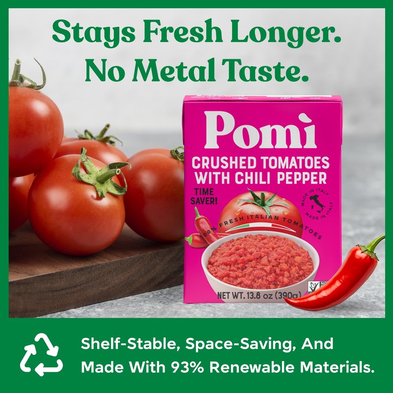 Pomì Crushed Tomatoes with Chilli Pepper 13.8oz (Pack of 12)