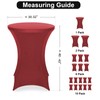 FestiCorp Spandex Table Cover, Cocktail Fitted Tablecloths, Round Highboy Stretch Table Covers Cloths for Party, Bar, Wedding, Birthday, Banquet, Red, 30"-32" Diameter x
