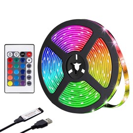 LED Strip Lights, LED Light Strip 13.1Ft/4M RGB SMD 5050 120LEDs Rope Lighting Color Changing Full Kit with 24 Keys Remote Controller and USB 5V
