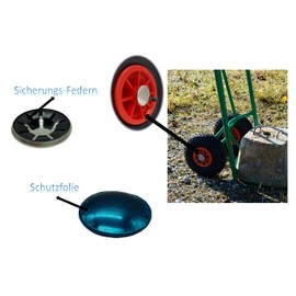 HMH 2 x Shop Axle Cap Made of Spring Steel for 20 mm Axle Safety Cap Handcart Sack Truck Shiny Cover Starlock Cap Diameter 41 mm Decorative Trim Safety Panel