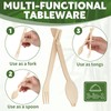 30 Sets Interlocking Bamboo Forks and Spoons, Bamboo Forks Spoons