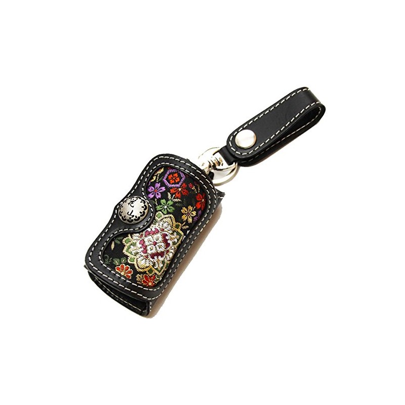 Kazan K-6K-HT Hanaho Gold Bootis Leather Key Case/Japanese Pattern/Genuine Leather