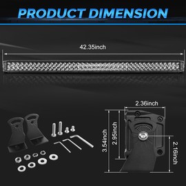 Rigidhorse 42 Inch LED Light Bar 400W Double Row Flood and SpotBeam Combo Off Road Lights Driving Light Fog Light LED Work Light for Truck SUV ATV UTV 4x4 4WD Boat