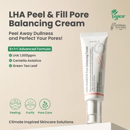 AXIS-Y Crema Facial LHA Peel & Fill Pore Balancing Cream 50 ml - Crema Hidratante Coreana con LHA, Centella Asiática y Té Verde - Cuidado de Poros y Piel Grasa skincare coreano