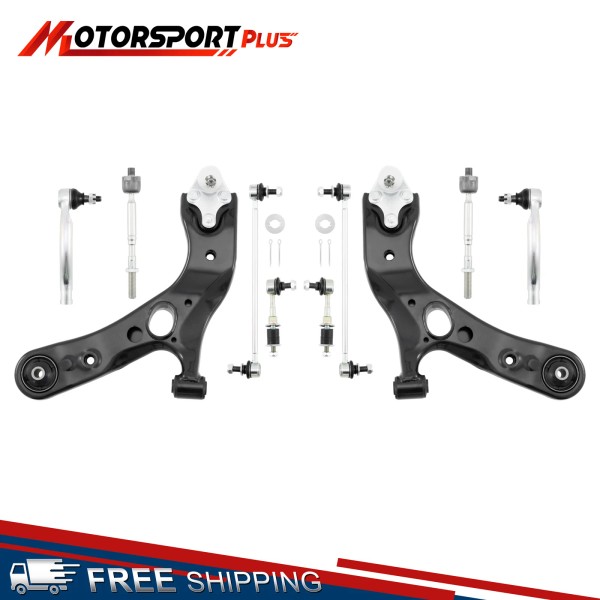 MOTORSPORTPLUS 12PCS Front Lower Suspension Kit Control Arms Assembly For