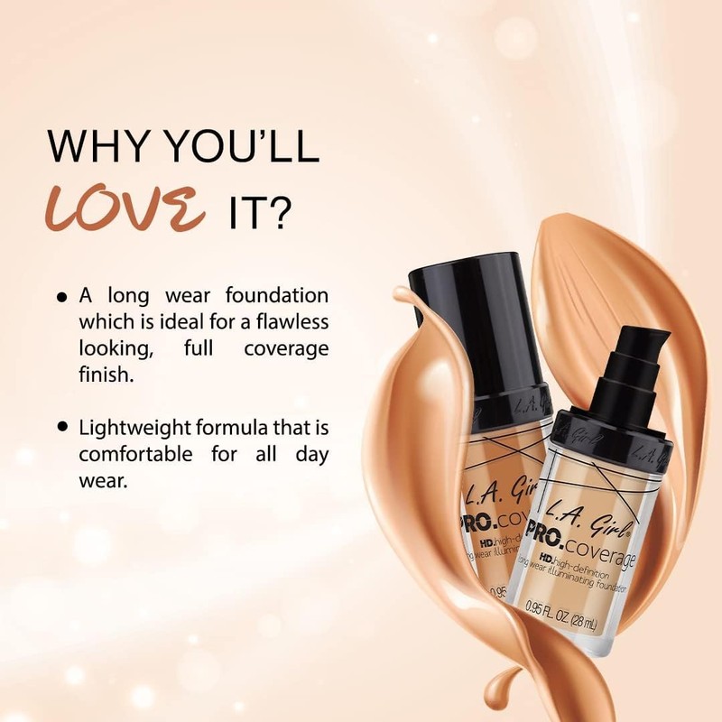 L.A. Girl Pro Coverage Illuminating Foundation - Soft Honey