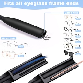 Edifeel Adjustable Glasses Strap - Kids Glasses Strap and Sunglasses Strap for Men Women - Keep Your Glasses Secure with this Comfortable Eyeglasses Strap - 3 Pcs No Tail (Black)