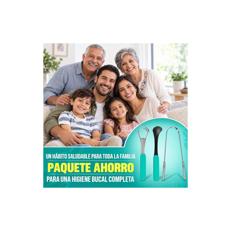 Janety Set de 3 Limpiador de Lengua, Raspador de Lengua