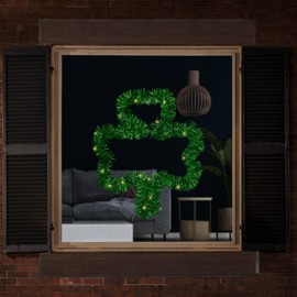 Northlight LED Lighted Tinsel Shamrock St. Patrick's Day Window Decoration - 25"
