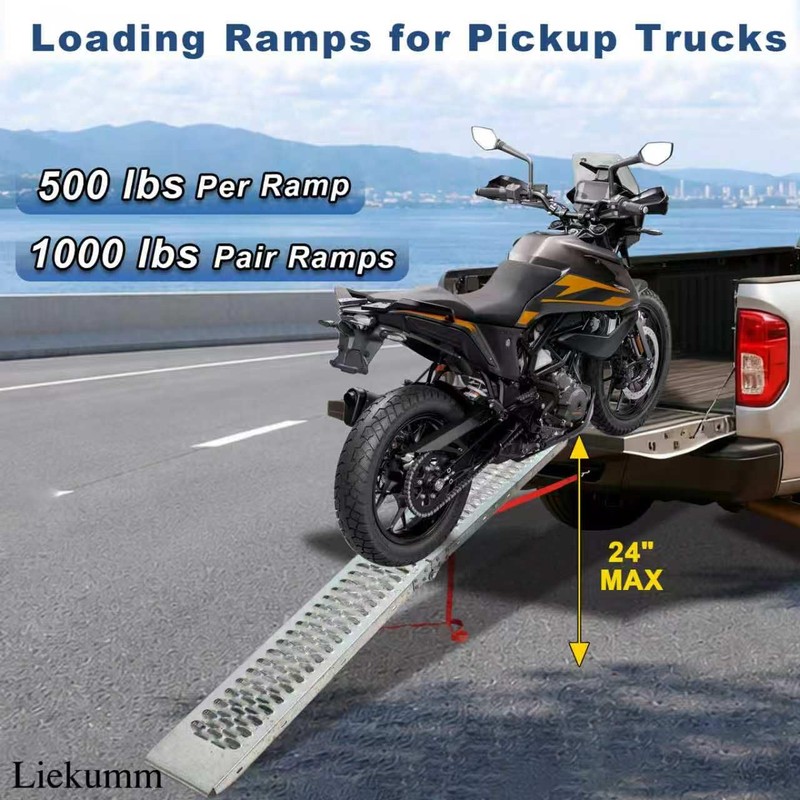 LIEKUMM 67" Motorcycle Ramp 1-Pack, 500 lbs Loading Ramp for