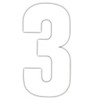 Pack of 3 Wheelie Bin House Numbers - White Number
