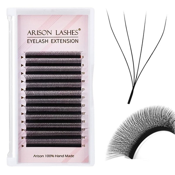 W Eyelash Extensions 4D Volume C Curl 0.07mm 10mm Black