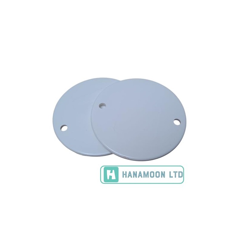 White PVC Round Circular Box Lids - 65mm Dia -