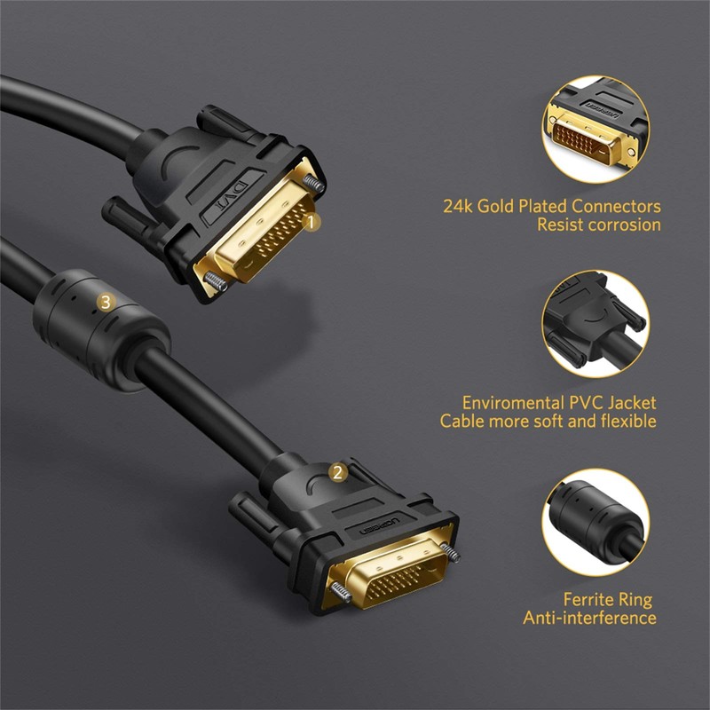 Ugreen 11604 DVI 24+1 Dual Link Male to Male Video